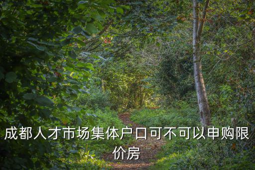 成都人才市場集體戶口可不可以申購限價房