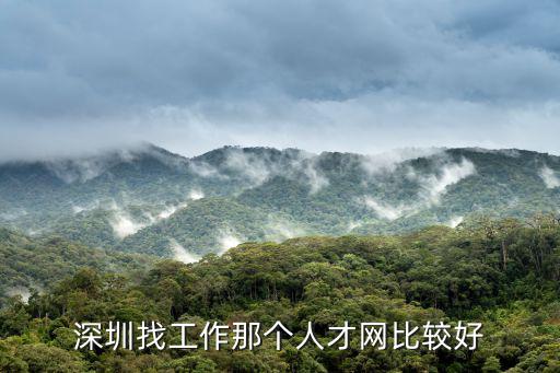 深圳找工作那個人才網比較好