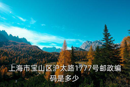 上海市寶山區(qū)滬太路1777號郵政編碼是多少