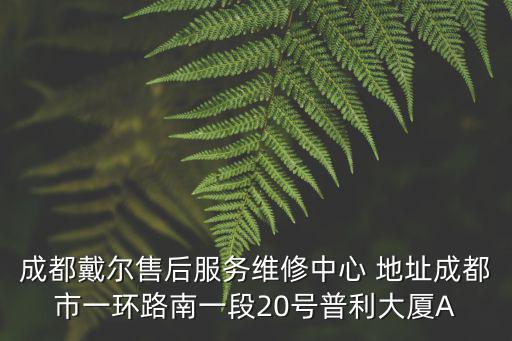 成都戴爾售后服務維修中心 地址成都市一環(huán)路南一段20號普利大廈A