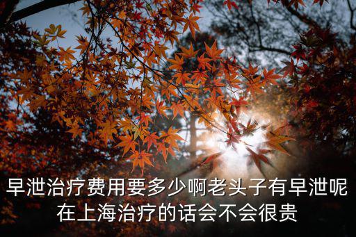 早泄治療費(fèi)用要多少啊老頭子有早泄呢在上海治療的話會(huì)不會(huì)很貴