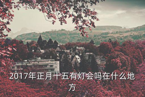 2017年正月十五有燈會嗎在什么地方