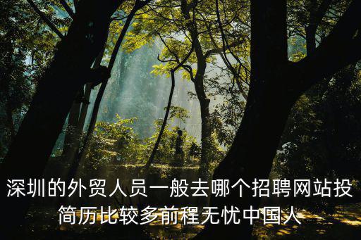 深圳的外貿人員一般去哪個招聘網站投簡歷比較多前程無憂中國人