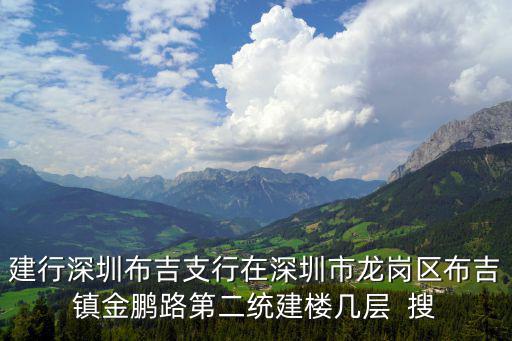 建行深圳布吉支行在深圳市龍崗區布吉鎮金鵬路第二統建樓幾層  搜