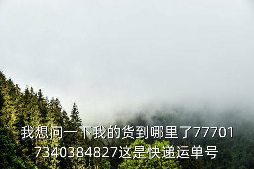 我想問一下我的貨到哪里了777017340384827這是快遞運(yùn)單號