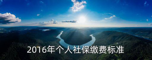 2016年個人社保繳費標準