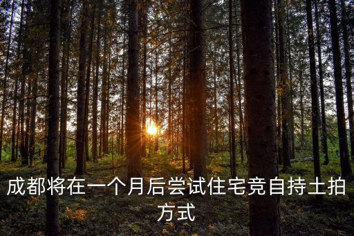 成都將在一個月后嘗試住宅競自持土拍方式