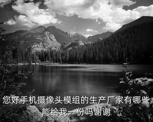 您好手機攝像頭模組的生產廠家有哪些能給我一份嗎謝謝