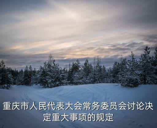 重慶市人民代表大會常務(wù)委員會討論決定重大事項的規(guī)定