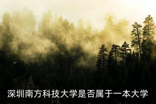 深圳南方科技大學是否屬于一本大學