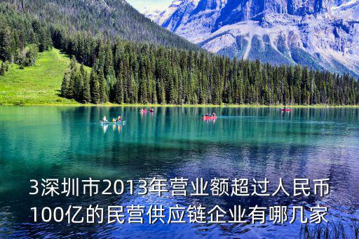 3深圳市2013年營業(yè)額超過人民幣100億的民營供應鏈企業(yè)有哪幾家