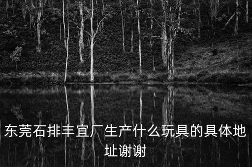 東莞石排豐宜廠生產什么玩具的具體地址謝謝