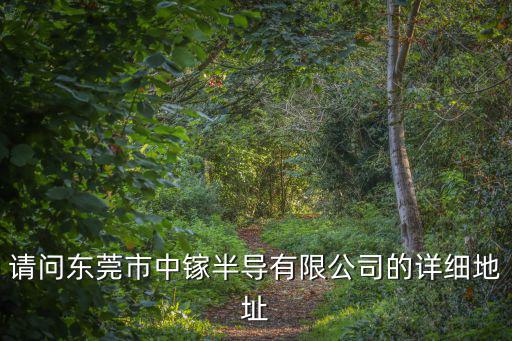 請問東莞市中鎵半導有限公司的詳細地址