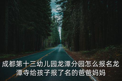 成都第十三幼兒園龍潭分園怎么報名龍潭寺給孩子報了名的爸爸媽媽