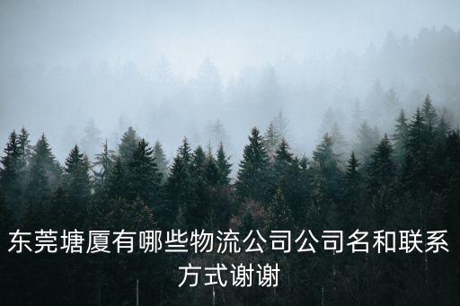 東莞塘廈有哪些物流公司公司名和聯系方式謝謝