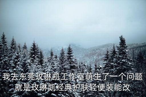 我去東莞玫琳凱工作室萌生了一個問題就是玫琳凱經(jīng)典護膚輕便裝能改