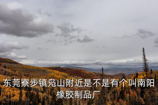東莞寮步鎮鳧山附近是不是有個叫南陽橡膠制品廠