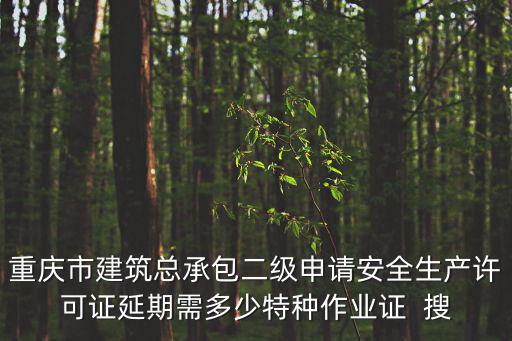 重慶市建筑總承包二級申請安全生產許可證延期需多少特種作業(yè)證  搜