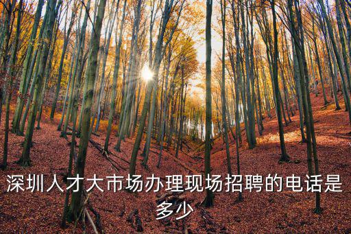 深圳人才大市場辦理現場招聘的電話是多少