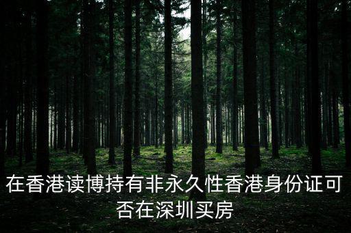 在香港讀博持有非永久性香港身份證可否在深圳買房
