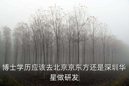 京東深圳研發，博士學歷應該去北京京東方還是深圳華星做研發