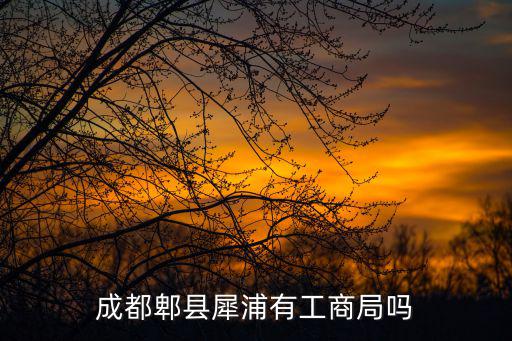 成都郫縣犀浦有工商局嗎