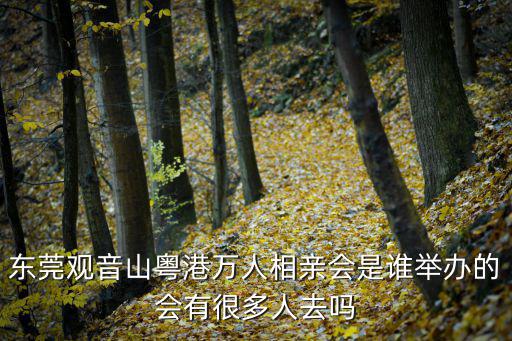 東莞觀音山粵港萬(wàn)人相親會(huì)是誰(shuí)舉辦的會(huì)有很多人去嗎