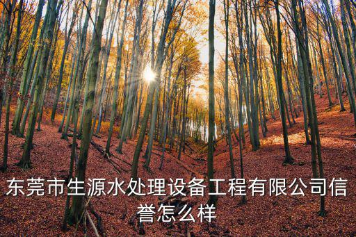 東莞市生源水處理設(shè)備工程有限公司信譽怎么樣