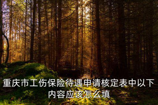 重慶市工傷保險待遇申請核定表中以下內容應該怎么填