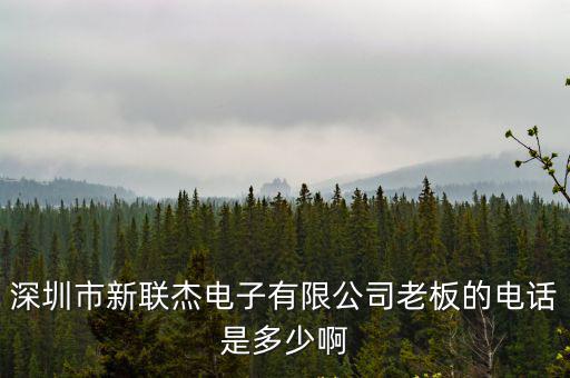深圳市新聯(lián)杰電子有限公司老板的電話是多少啊