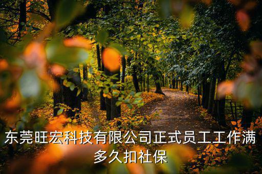 東莞旺宏科技有限公司正式員工工作滿多久扣社保