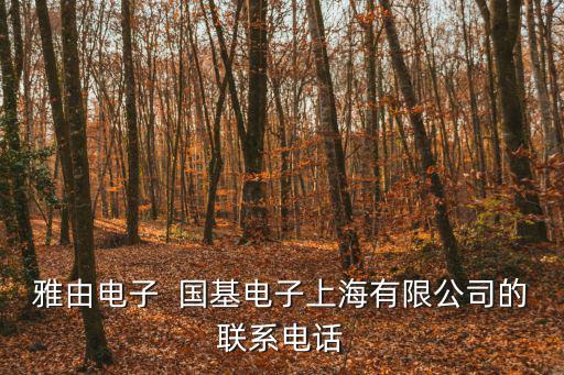 上海市橡電有限公司，雅由電子  國(guó)基電子上海有限公司的聯(lián)系電話