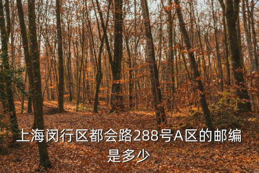 上海閔行區(qū)都會路288號A區(qū)的郵編是多少