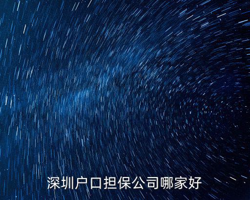 深圳哪個擔保公司好，深圳哪家擔保公司好