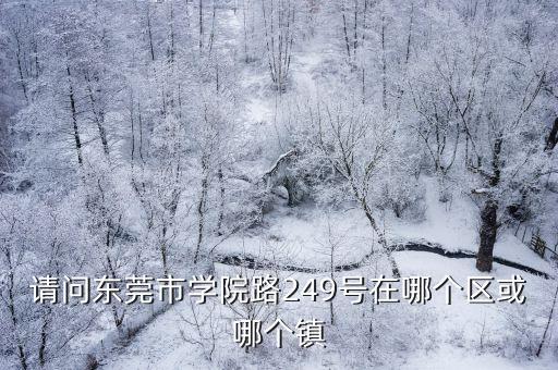 請問東莞市學院路249號在哪個區或哪個鎮