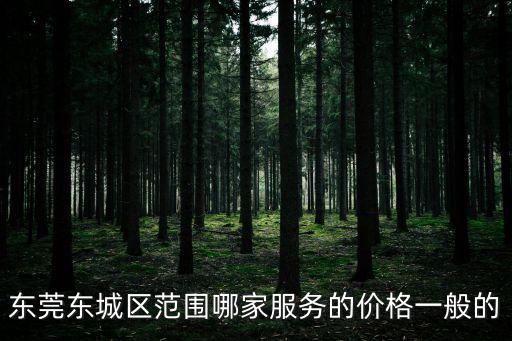 東莞東城區范圍哪家服務的價格一般的