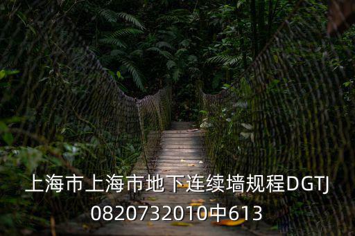 上海市上海市地下連續墻規程DGTJ0820732010中613