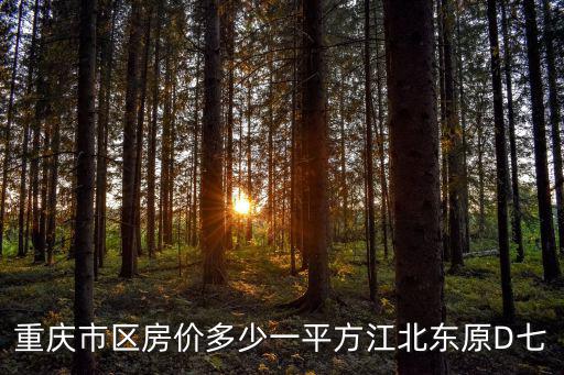 重慶市區房價多少一平方江北東原D七