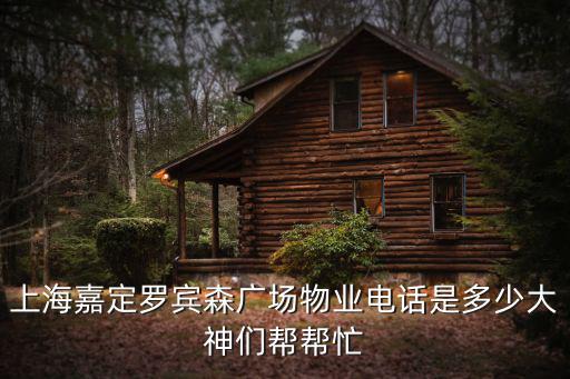 上海嘉定羅賓森廣場物業(yè)電話是多少大神們幫幫忙