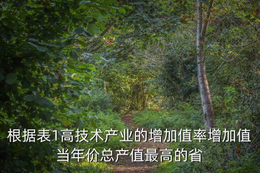 根據表1高技術產業的增加值率增加值當年價總產值最高的省