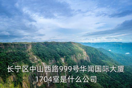 長寧區中山西路999號華聞國際大廈1704室是什么公司