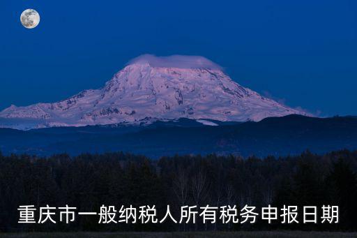 重慶市一般納稅人所有稅務(wù)申報日期