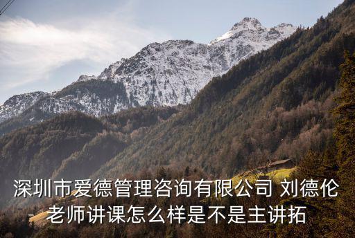 深圳市愛德管理咨詢有限公司 劉德倫老師講課怎么樣是不是主講拓