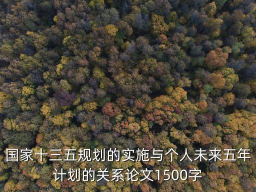國家十三五規劃的實施與個人未來五年計劃的關系論文1500字