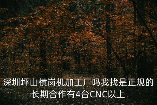 深圳坪山橫崗機加工廠嗎我找是正規的長期合作有4臺CNC以上