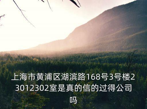 上海市黃浦區(qū)湖濱路168號3號樓23012302室是真的信的過得公司嗎