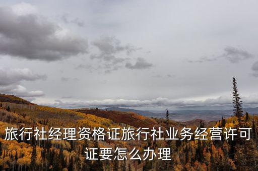 旅行社經(jīng)理資格證旅行社業(yè)務(wù)經(jīng)營許可證要怎么辦理