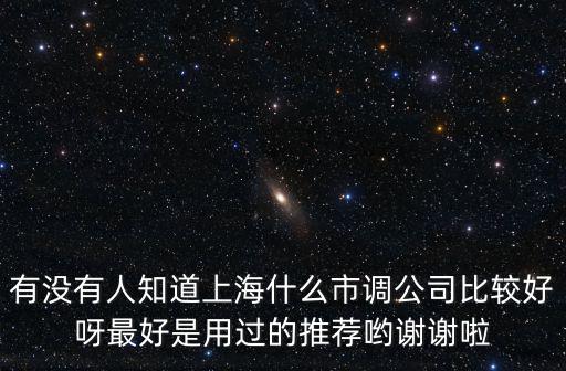 有沒有人知道上海什么市調公司比較好呀最好是用過的推薦喲謝謝啦