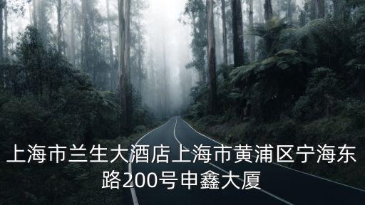 上海市蘭生大酒店上海市黃浦區寧海東路200號申鑫大廈