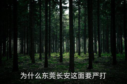 為什么東莞長安這面要嚴打